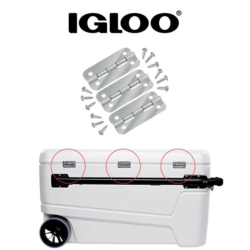 Igloo Cooler Heavy Duty Stainless Steel Hinges for Ice Chests (Set of 3) - Image 4